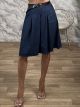 Soft Denim Long Belt Shorts-4720/Navy Blue