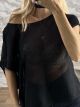 Knitted ShortSleeve Top-4112/Black