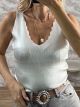 Metallic Knitted ZicZac Top-1499/Silver