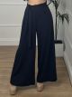 Crep Wide Pants/Navy Blue