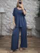 Wide Plus Size Elastic Set-5659/Raf Blue