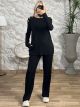 Knitted Lurex Buttons Set-8107/Black