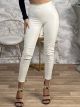 Leather Leggings Buttons-233/Vanilla