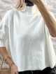 Loose Knitted TurtleNeck Top/White