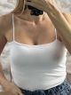 Spaghetti Strap Viscose Top/White