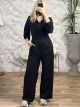 Viscose Casual Jumpsuit/Black