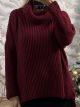 Knit Wide Neck Sweater/Burgundy