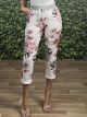 Cotton Floral Highwaist Sweatpants/Pink