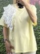 Satin Flower Strass T-shirt/Yellow