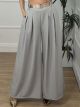 Wide Leg Pleated Pants/Grey