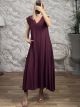 Viscose Ve Sleeveless Maxi Dress/Burgundy