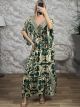 Silk Asymmetrical Shortsleeves Dress-222/N2
