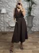 Zip Culotte Buttons Set/Chocolat