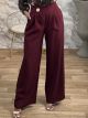 Golden Button Pants/Burgundy