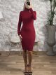 Knitted ΤΝ Braids Dress/Burgundy