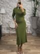 Knitted Skirt Buttons Set/Lime