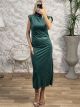 Velvet Pads Dress/Emerald Green