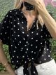 Polka Dot Tied Shirt/Black