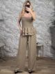 Soft Viscose SmockedTop Set-0653/Beige