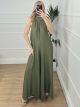 Open Back High Neck Jumpsuit/Khaki