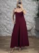 GoldDiscs Straps Jumpsuit-26573/Burgundy