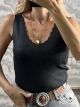 Metallic Knitted ZicZac Top-1499/Black