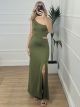 Cut Out Glow Dress/Khaki