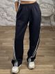 Diagonal Stripe Pants-1248/Navy Blue