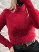 Mohair High Neck Top-909/Red