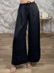 Satin Highwaist Pants-18198/Black