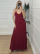 Open Back Hoops Dress/Burgundy