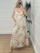 Backless Bow Pleated Floral Dress/Mint