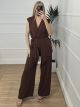 Wrapover Vest Set/Chocolat
