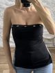 Silver Circles Strapless Lycra Top-148041/Black