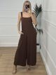 Back Bow Jumpsuit/Chocolat