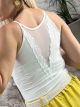 LaceBack Ribbed Top-626/White