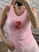 Sleeveless Dogs Cotton Top-7321/Pink