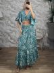 Silk Polymorphic Top&Skirt Set-555/Veraman
