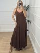 Plain Maxi Dress/Chocolat