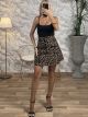 Mini Knitted Leopard Skirt-6956/Beige