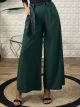 Wide Crep Belt Pants/Emerald Green
