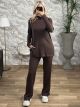 Knitted Lurex Buttons Set-8107/Chocolat