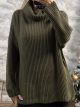 Knit Wide Neck Sweater/Khaki