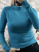 Viscose MockNeck Top-2851/Petrol