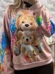 Teddy Splashed Sweatshirt/Pink
