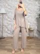 Viscose & Lines Asym Set-6239/Beige