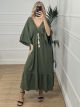 Casual Maxi Oversized Ruffles Dress/Khaki