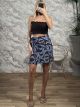 Viscose Wrap Mini Skirt-632689/Chocolat&Ciel
