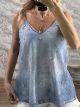 Soft Denim Strassed Lingerie/Light Blue