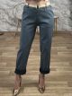 HighWaist Elastic Belt Pants/Light Blue